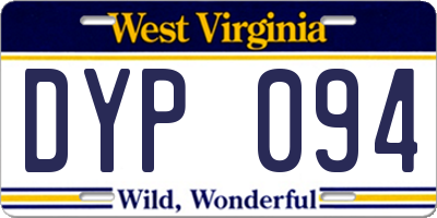 WV license plate DYP094