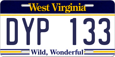 WV license plate DYP133