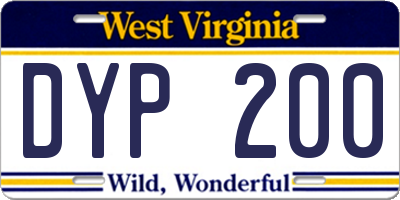 WV license plate DYP200