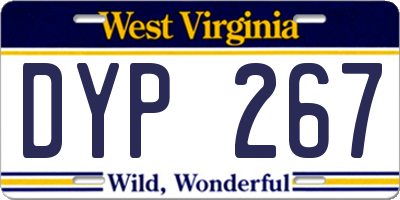 WV license plate DYP267