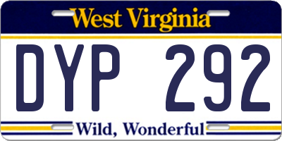 WV license plate DYP292