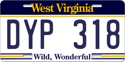 WV license plate DYP318