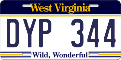 WV license plate DYP344