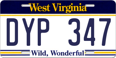 WV license plate DYP347