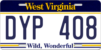 WV license plate DYP408