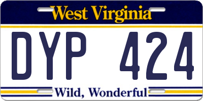 WV license plate DYP424
