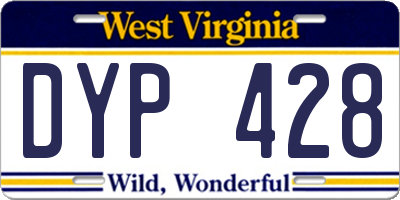 WV license plate DYP428