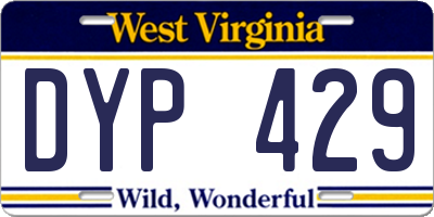 WV license plate DYP429