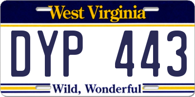 WV license plate DYP443