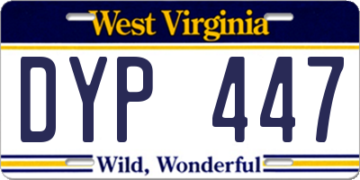 WV license plate DYP447