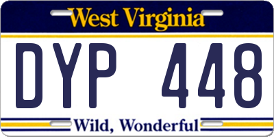 WV license plate DYP448
