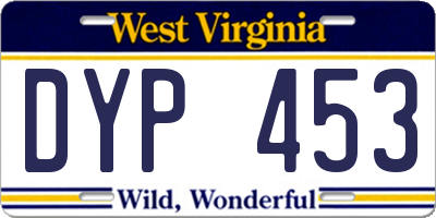 WV license plate DYP453