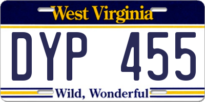 WV license plate DYP455