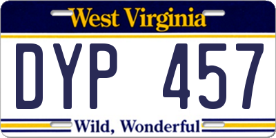 WV license plate DYP457