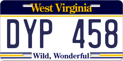 WV license plate DYP458