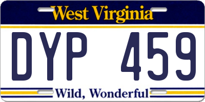 WV license plate DYP459