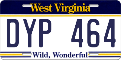 WV license plate DYP464