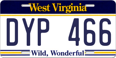 WV license plate DYP466