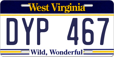 WV license plate DYP467