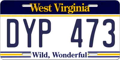 WV license plate DYP473