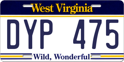 WV license plate DYP475