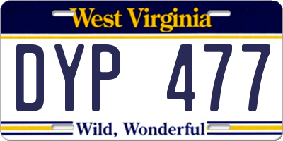 WV license plate DYP477