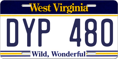 WV license plate DYP480