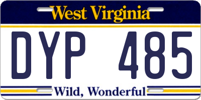 WV license plate DYP485
