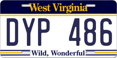 WV license plate DYP486