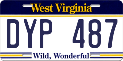 WV license plate DYP487