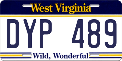 WV license plate DYP489