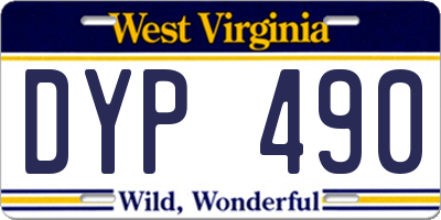 WV license plate DYP490