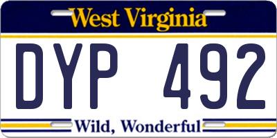 WV license plate DYP492