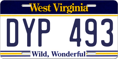 WV license plate DYP493
