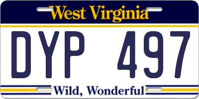 WV license plate DYP497