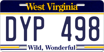 WV license plate DYP498