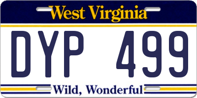 WV license plate DYP499