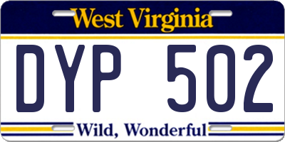 WV license plate DYP502