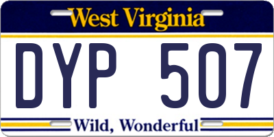 WV license plate DYP507