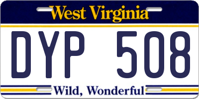 WV license plate DYP508
