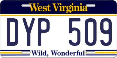 WV license plate DYP509