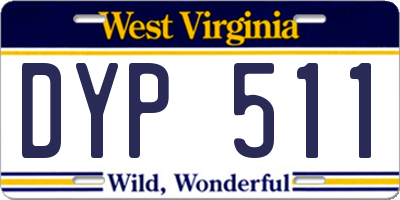 WV license plate DYP511