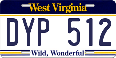 WV license plate DYP512