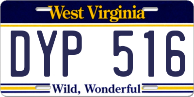 WV license plate DYP516
