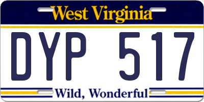 WV license plate DYP517