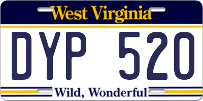 WV license plate DYP520
