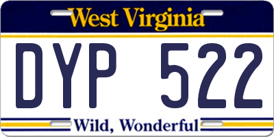 WV license plate DYP522