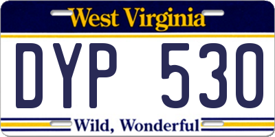 WV license plate DYP530
