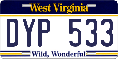 WV license plate DYP533