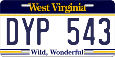 WV license plate DYP543